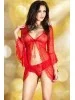 Babydoll rouge manches longues