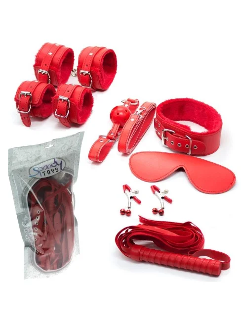 Ensemble Complet Bondage Rouge - 8 pièces