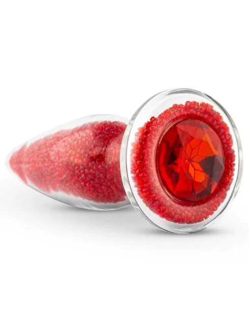 Plug Anal en Verre et Strass Rouge