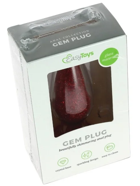 Plug Anal en Verre et Strass Rouge