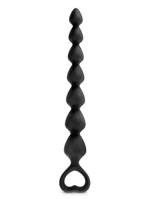 Chapelet plug anal noir 18cm - CC5710041010