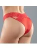 Culotte rouge ouverte en résille et ceinture dentelle - A1008R