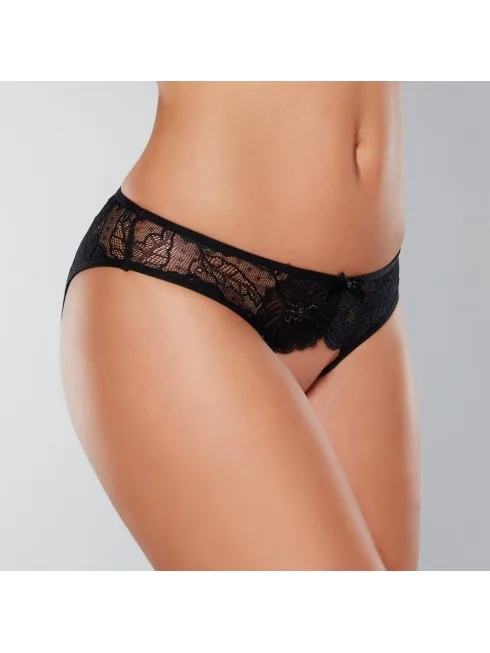 Culotte ouverte noir en dentelle - A1102