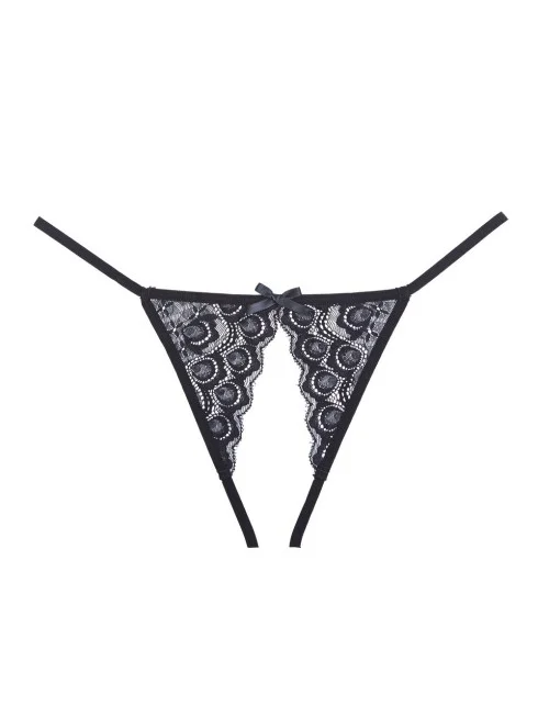 Panty stylé noire ouvert - A1105