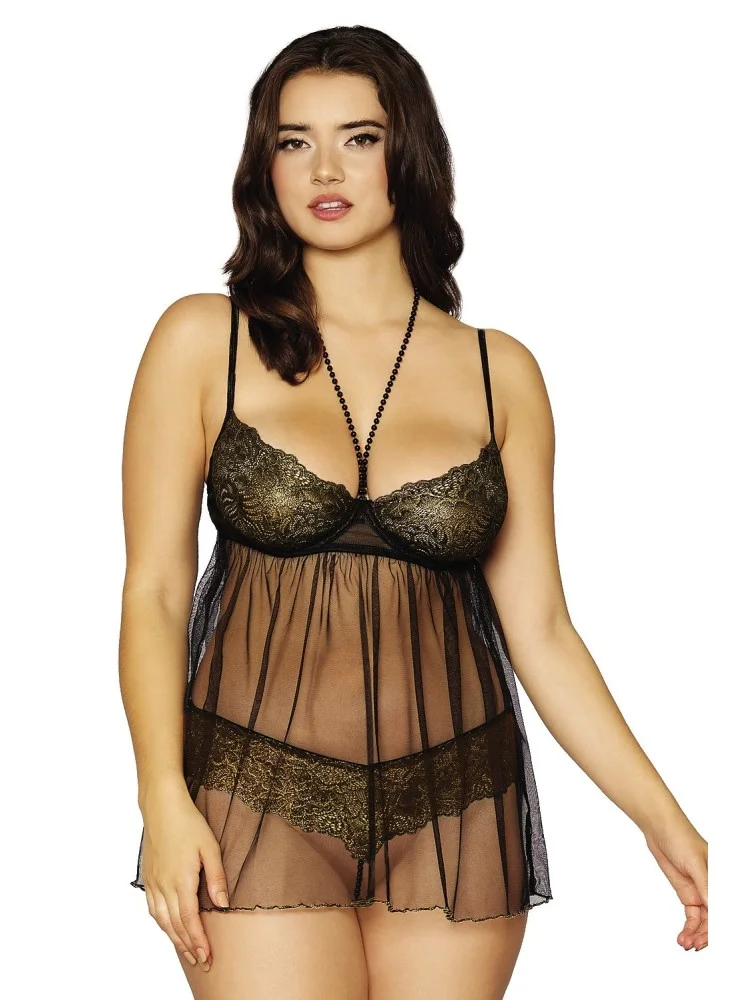 Nuisette noire Chilirose Nuisettes CR-3884-N Lerotika Nuisette noire Chilirose Nuisettes CR-3884-N Lerotika