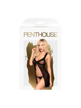 Babydoll et string assorti Noir After sunset - PH0007BLK