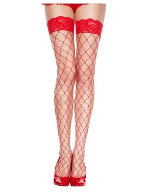 Bas filet rouges autofixants - MH4925RED