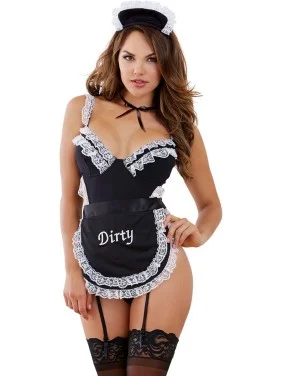 Costume 3 pièces femme de chambre, coiffe et tour de cou inclus - DG10590COS