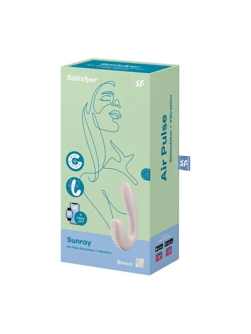 2 en 1 Vibromasseur point G avec stimulateur clitoris connecté USB rose Sunray Satisfyer - CC597781