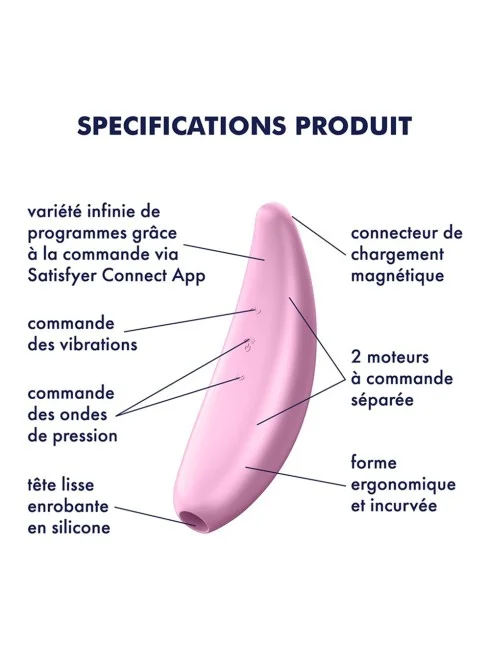 Stimulateur rose connecté Curvy 3 Satisfyer - CC5972430050